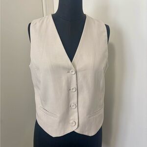 Mango Light Beige Sleeveless Vest